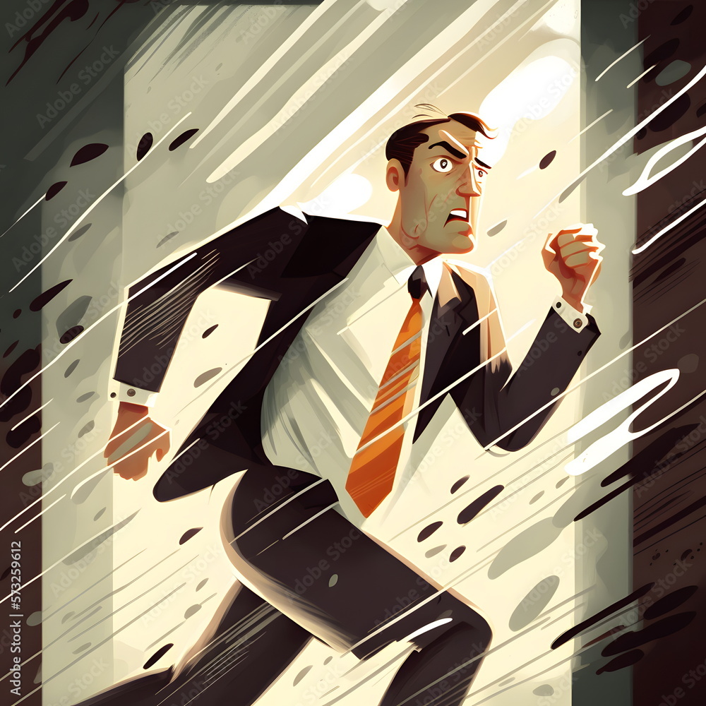 Manager businessman running, run leader. Portrait run man race in ...