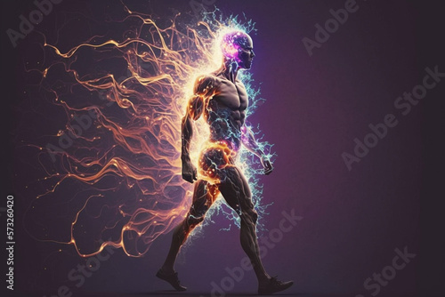 Powered by Energy: The Dependence on Vitality. An illustration depicting the reliance on energy to power daily life. AI generated.