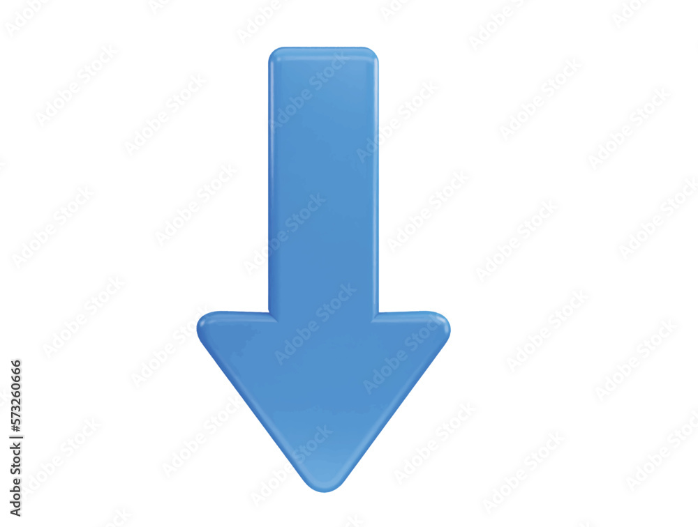 Down Arrow icon on 3d rendering vector illustration Down Arrow icon on 3d rendering vector illustration