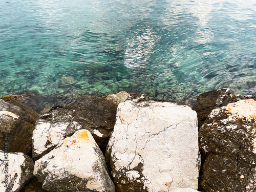 clear sea and large rocks on the Adriatic Sea