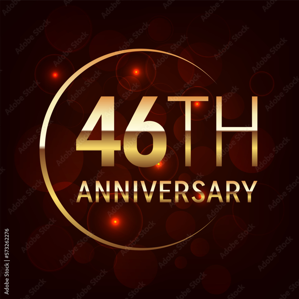 46th Anniversary logo design with golden number and text for ...