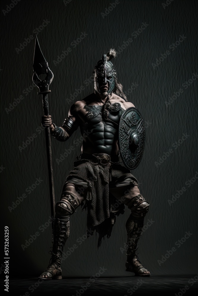 Fototapeta premium Fierce warrior with warpaint.