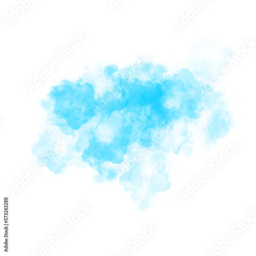 Abstract Cloud/Smoke Design in Blue Watercolor Gradient