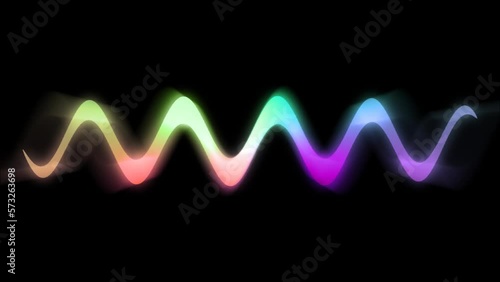 Glowing Wavy Shape on Black