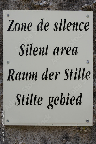 Panneau zone de silence