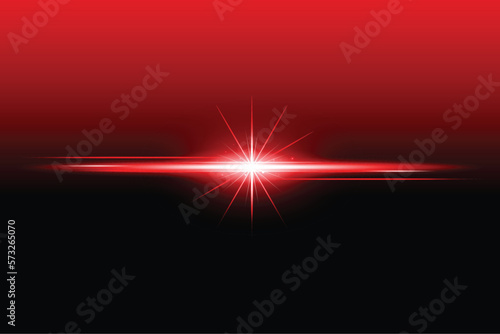 Light lens flare red effect with vector sun light.