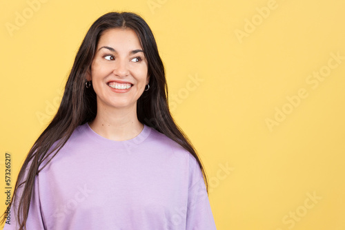 Beauty woman standing looking away while smiling