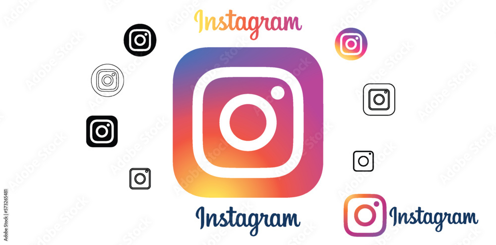 Realistic social media logotype instagram. Social media icon. - stock