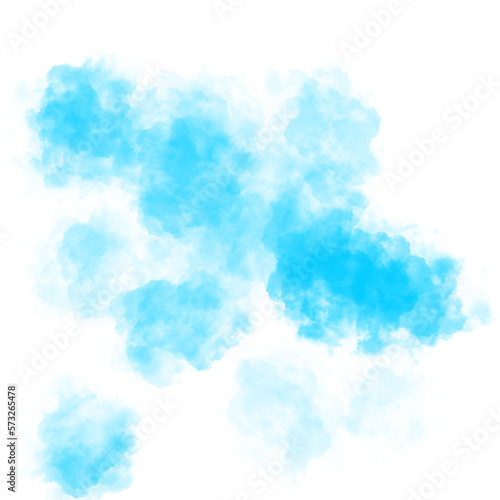 Abstract Cloud Smoke Design in Blue Watercolor Gradient