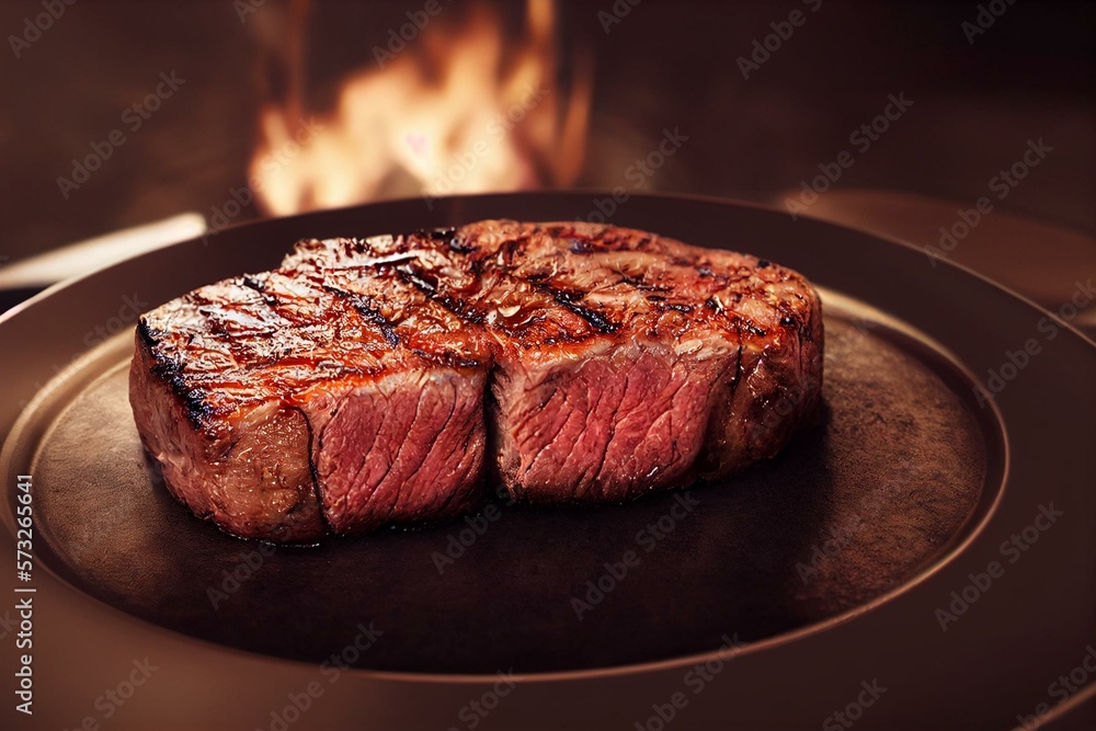 A Visual Feast The Perfectly Grilled Steak with Souse Dripping in a