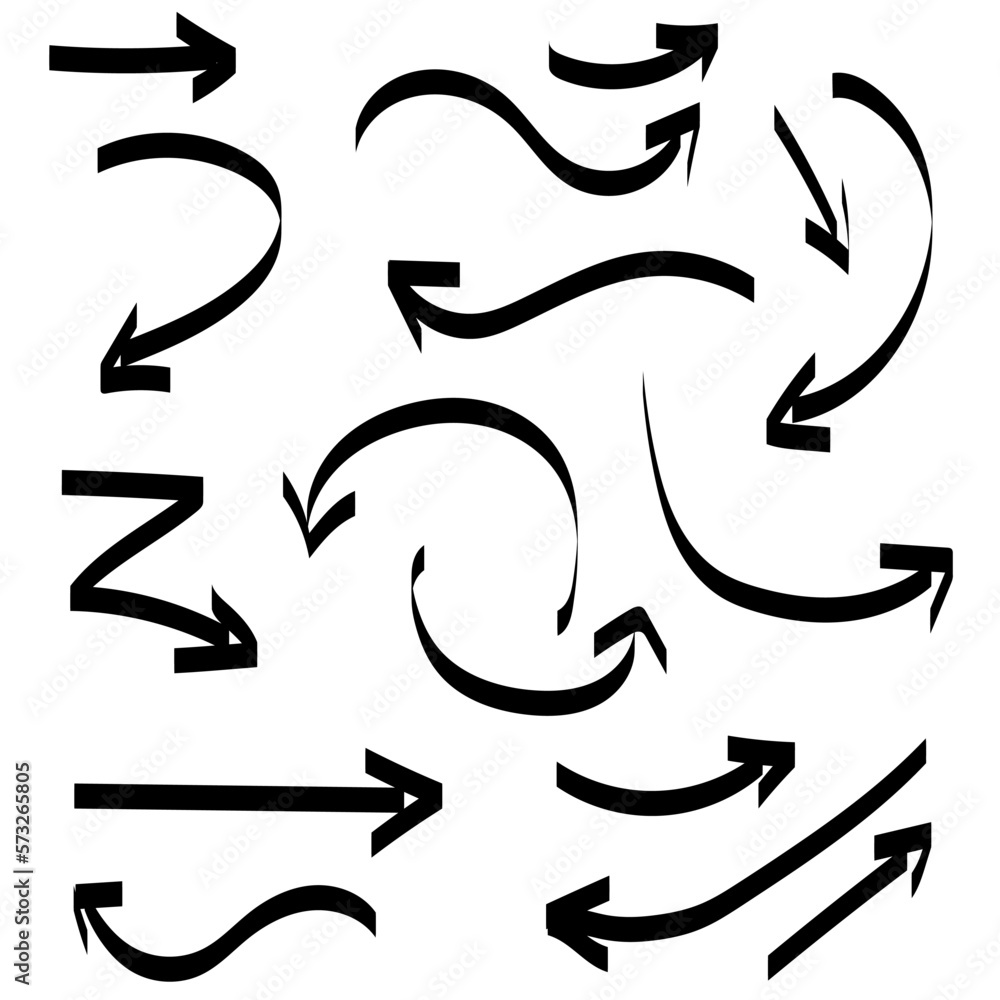 Set of vector hand drawn doodle arrows. For app, banner, print screen, card, typography design, for business plan and education. Set of vector hand drawn doodle arrows. For app, banner, print screen, card, typography design, for business plan and education.