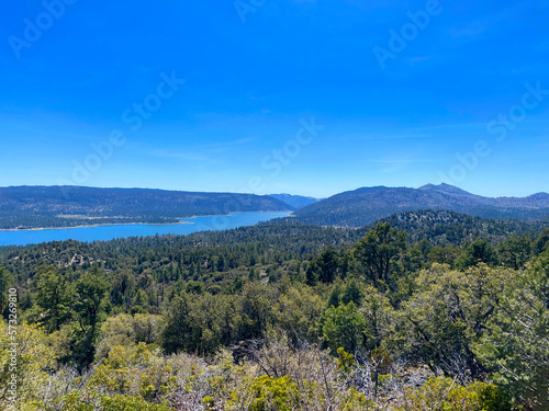 mountain lake hike forest landscape travel outdoor scenic view trail park