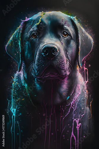 Psychedelic Labrador Retriever Oil Painting