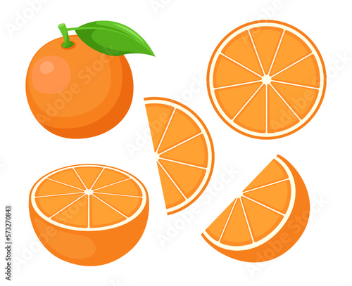Fruit orange isolated on white background