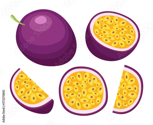Passion fruit isolated on white background