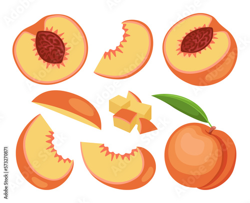 Fruit peach isolated on white background