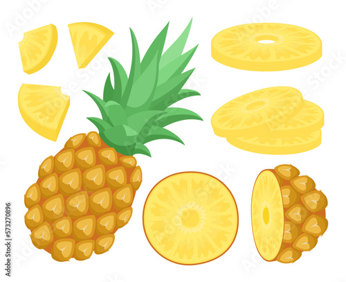 Fruit pineapple isolated on white background
