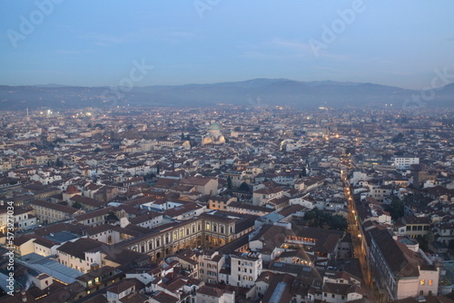 Dusk in the old town of Florence, Italy