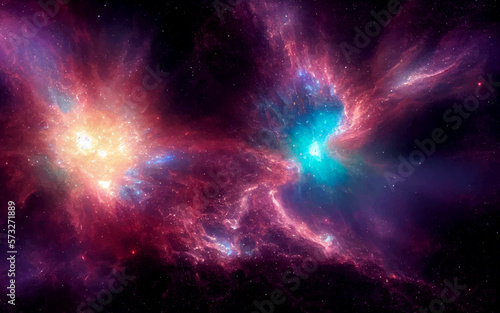 galaxy Bursting Galaxy - Elements of This Image Furnished by NASA. Milky Way. Nebula and galaxies in space. Abstract cosmos background