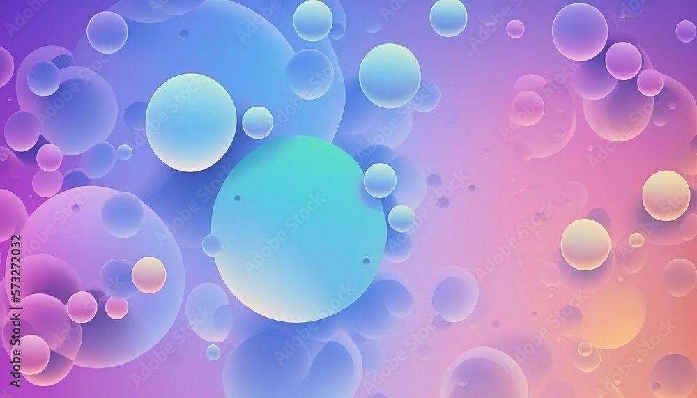 Abstract gradient pink and blue bubble background wallpaper. Generative AI.