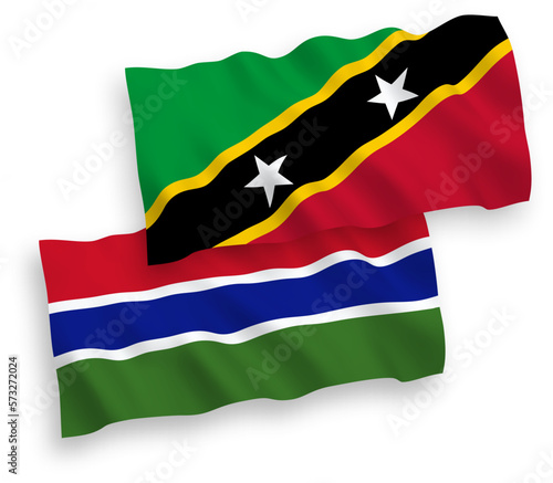 Free Download Flags of Federation of Saint Christopher and Nevis and Republic of Gambia on a white background - GFXLoad