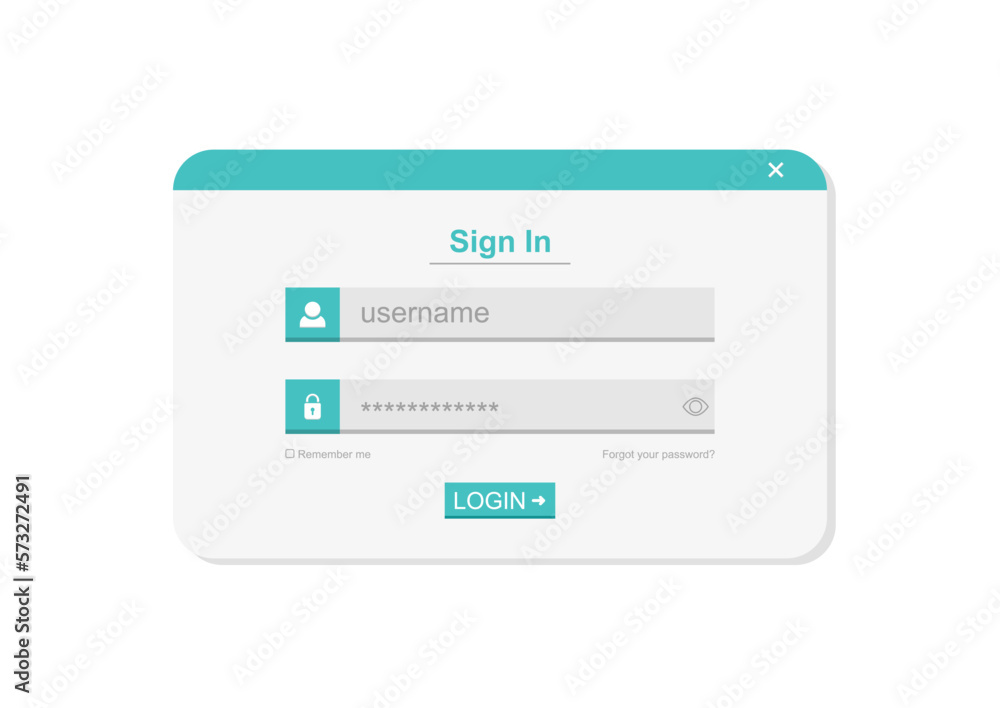 User Login Interface. Username And Password Login Vector