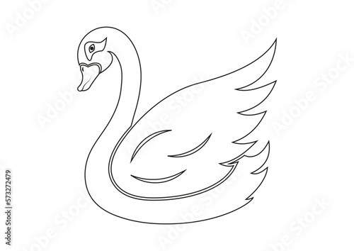 Coloring Page Of Swan Cartoon Character