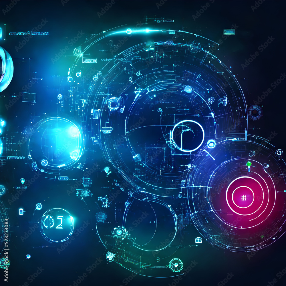 Obraz premium realms abstraction- futuristic tech