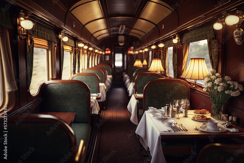 luxury dining interior of train generative ai luxury dining interior of train generative ai