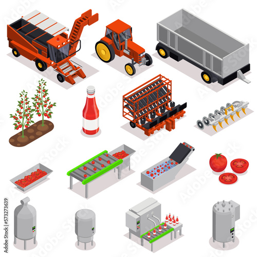 Tomatoes Production Icon Set