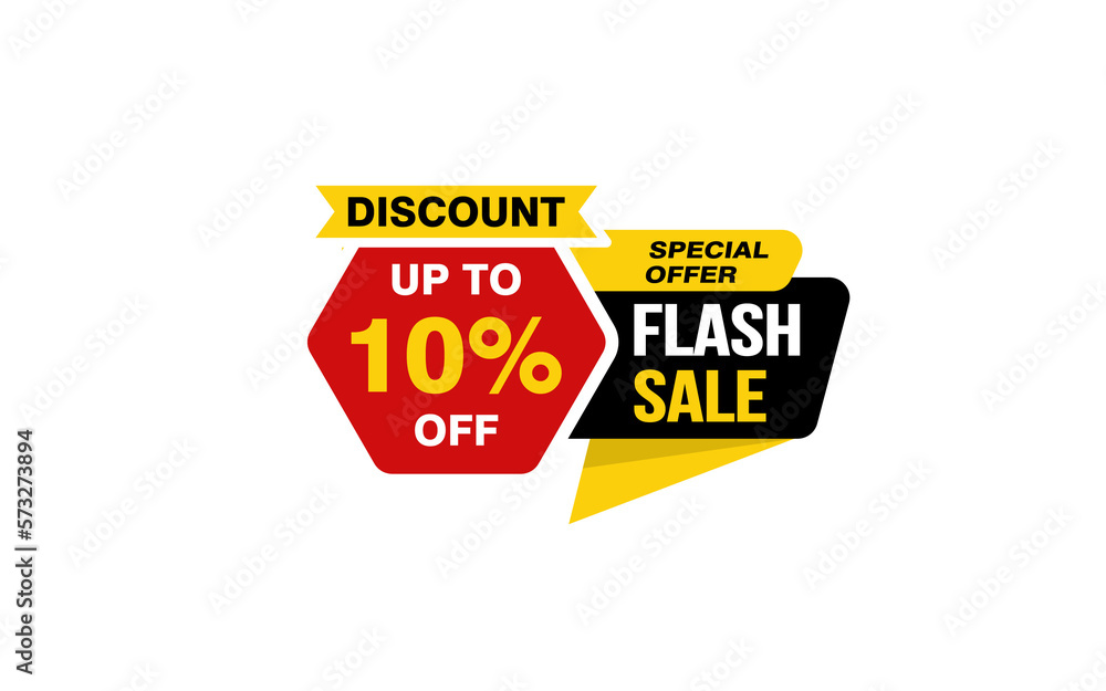 10 Percent FLASH SALE offer, clearance, promotion banner layout with sticker style.
10 Percent FLASH SALE offer, clearance, promotion banner layout with sticker style.