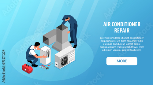 Isometric Air Conditioning Banner