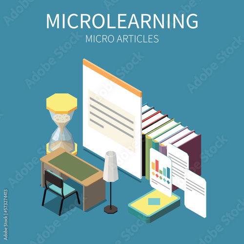 Microlearning Isometric Concept