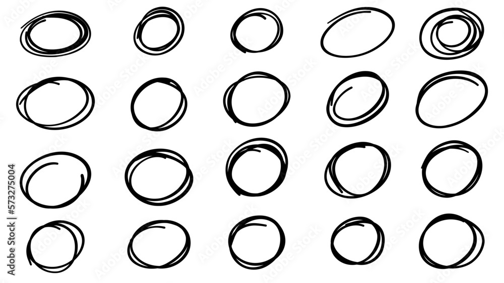 Set circle Hand drawn vector illustration EPS 10