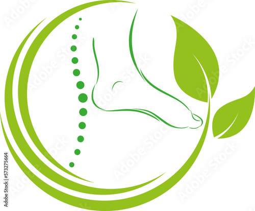 Fuß und Wirbelsäule, Massage, Orthopädie, Physiotherapie, Logo