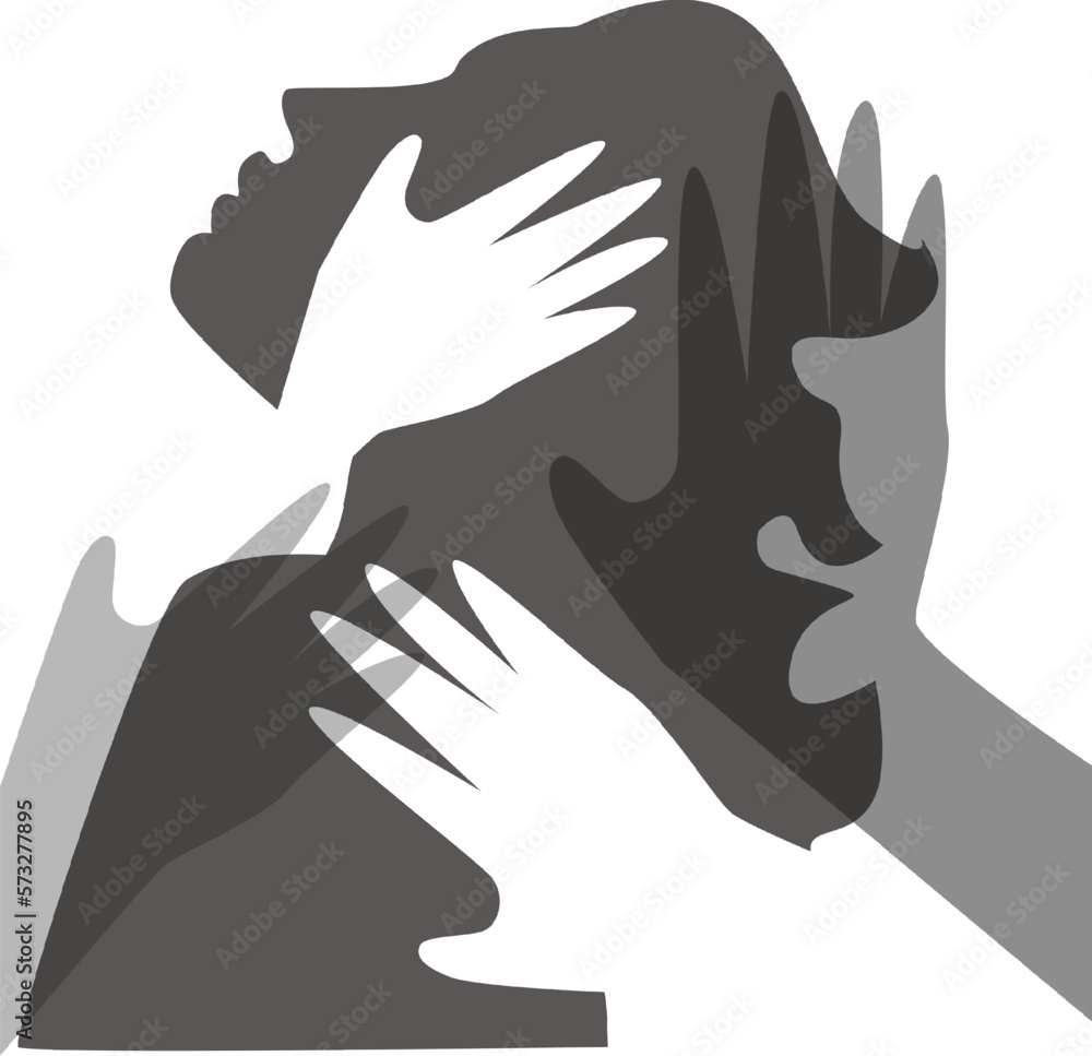 silhouette of domestic violence person Stock Vector | Adobe Stock