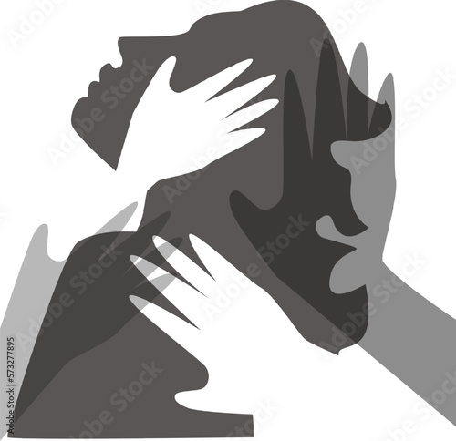 silhouette of domestic violence person photo