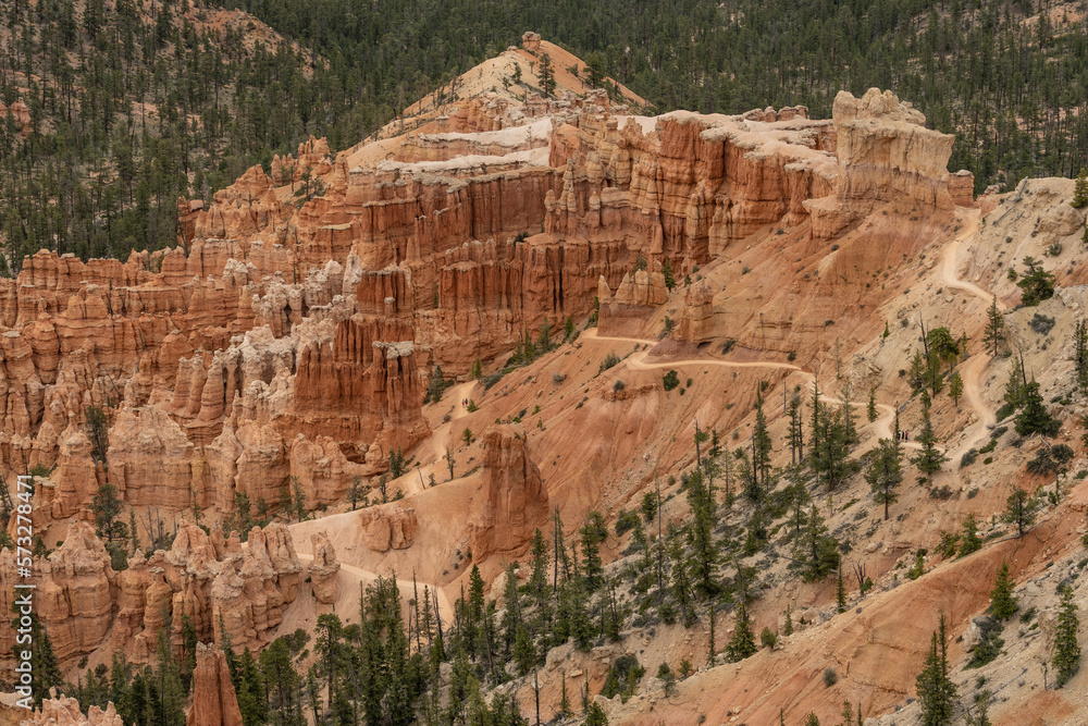 Dirt Trail Stands Out Against Orange Hoodoos