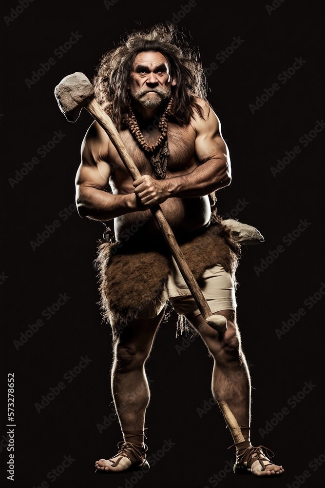 An aggressive caveman. Made with Generative AI. An aggressive caveman. Made with Generative AI.