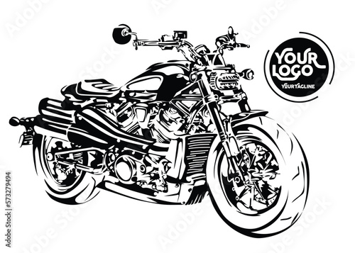 American motorcycle Illustration Vector EPS10