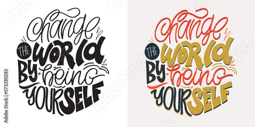 Calligraphy fun lettering design to print on tee, shirt, hoody, poster, sticker, card. Vector lettering postcard.