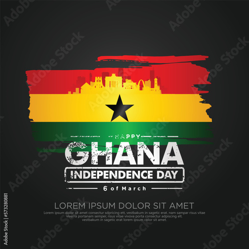 Ghana independence day greeting card template