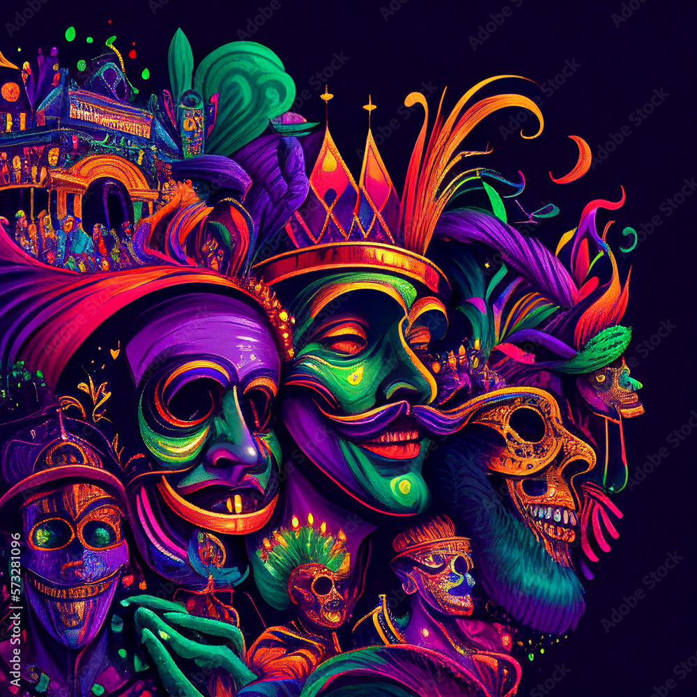 Obraz premium Mardi Gras Faces