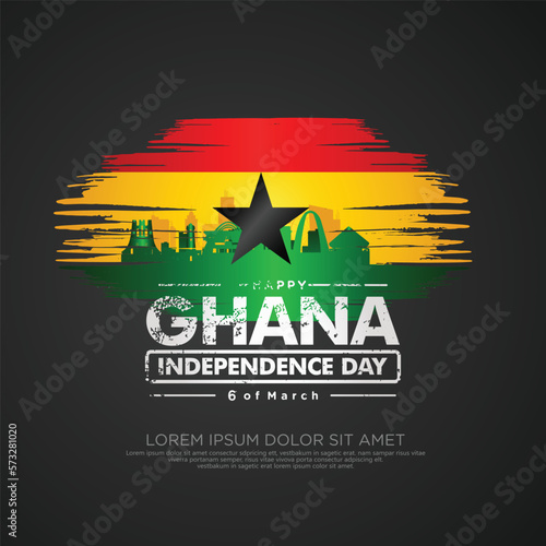 Ghana independence day greeting card template