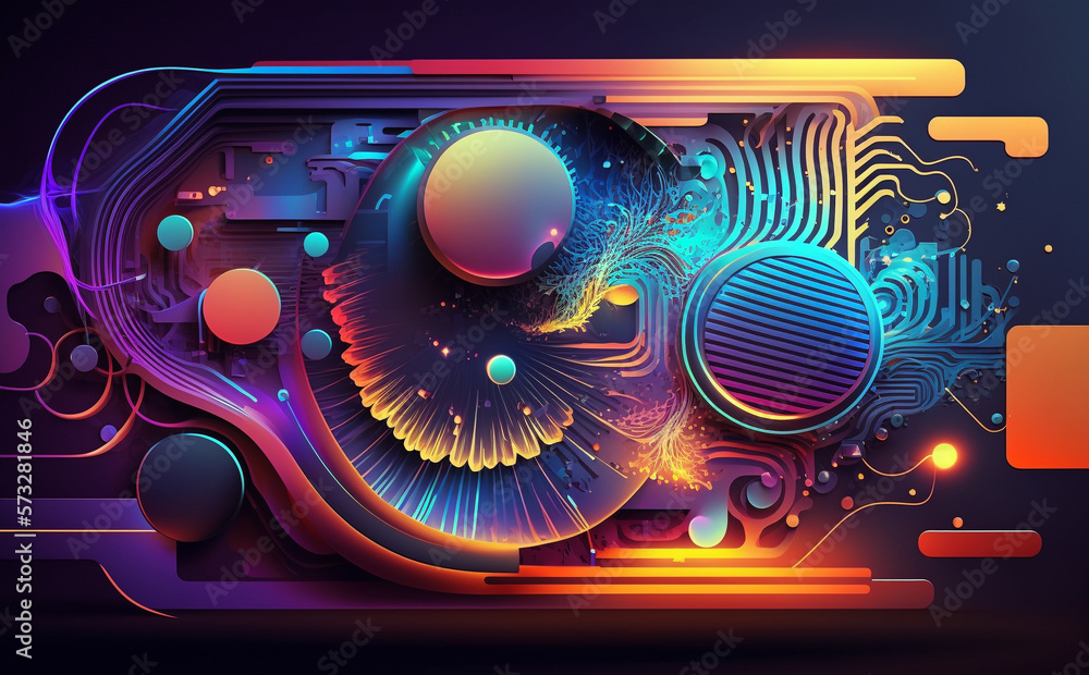 High-tech technology colorful background High-tech technology colorful background
