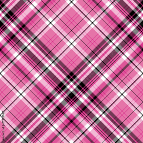 Seamless pattern in gentle pink, black and white colors for plaid, fabric, textile, clothes, tablecloth and other things. Vector image. 2