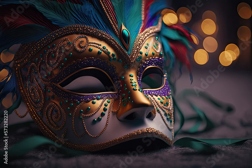 Elegant venetian mardi gras mask created by generative ai © Mohamed Raheem