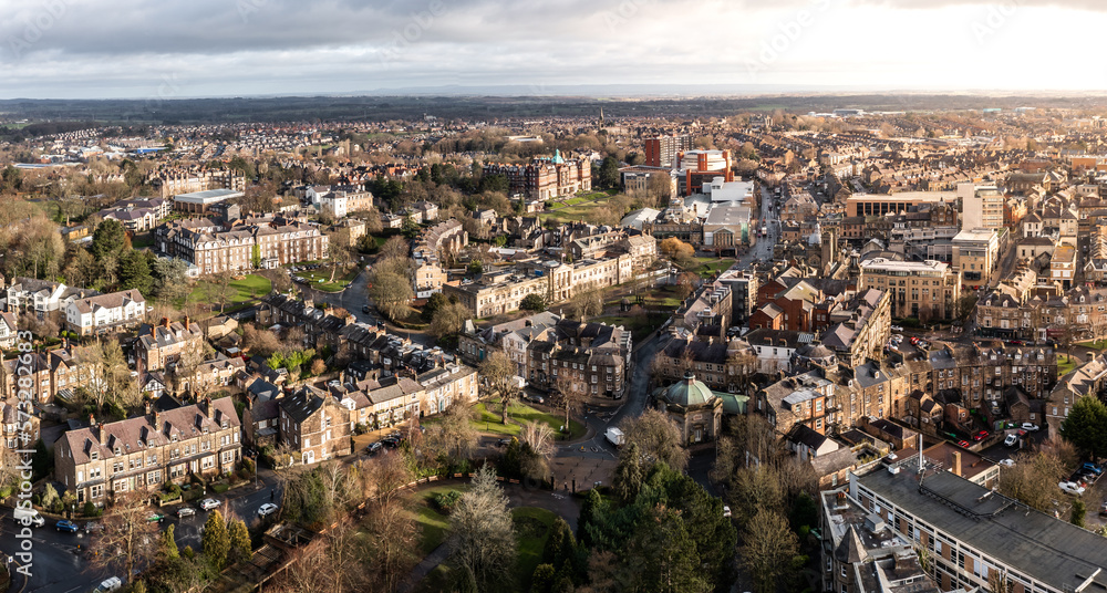 Aerial view of the Yorkshire Spa Town of Harrogate