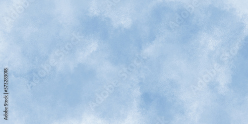 Watercolor illustration art abstract blue sky background with clouds, blurred and grainy Blue powder explosion on white background, Classic hand painted Blue watercolor background for design. 