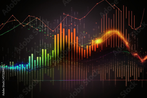 Digital Financial Chart Concept Uptrend Growth Finance. Generative AI